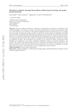 Flowsheet synthesis through hierarchical reinforcement learning and
  graph neural networks