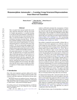 Homomorphism Autoencoder -- Learning Group Structured Representations
  from Observed Transitions