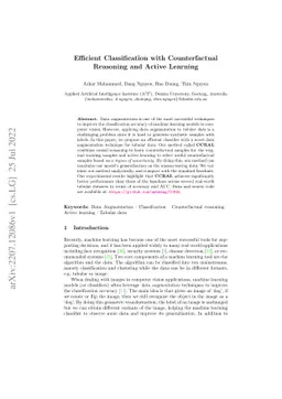 Efficient Classification with Counterfactual Reasoning and Active
  Learning