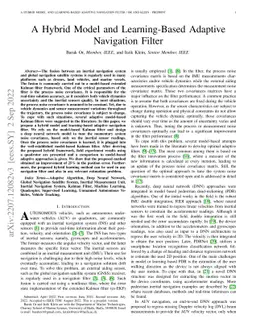 A Hybrid Model and Learning-Based Adaptive Navigation Filter