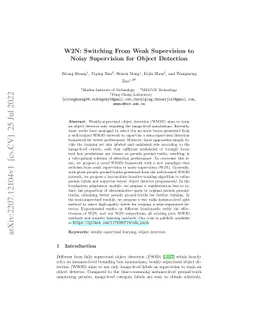 W2N:Switching From Weak Supervision to Noisy Supervision for Object
  Detection