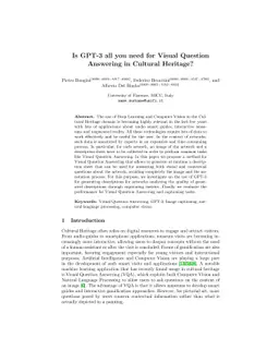 Is GPT-3 all you need for Visual Question Answering in Cultural
  Heritage?
