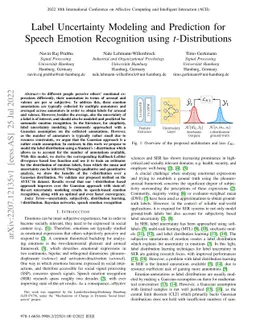 Label Uncertainty Modeling and Prediction for Speech Emotion Recognition
  using t-Distributions