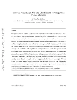 Improving Pseudo Labels With Intra-Class Similarity for Unsupervised
  Domain Adaptation
