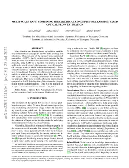 Multi-Scale RAFT: Combining Hierarchical Concepts for Learning-based
  Optical FLow Estimation