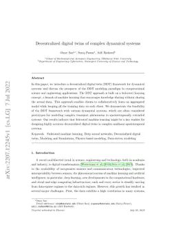 Decentralized digital twins of complex dynamical systems