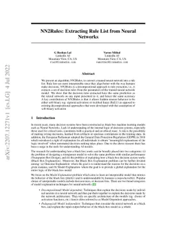 NN2Rules: Extracting Rule List from Neural Networks