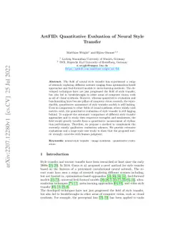 ArtFID: Quantitative Evaluation of Neural Style Transfer
