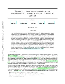 Toward reliable signals decoding for electroencephalogram: A benchmark
  study to EEGNeX