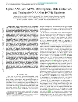 OpenRAN Gym: AI/ML Development, Data Collection, and Testing for O-RAN
  on PAWR Platforms