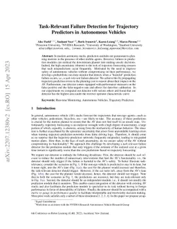 Task-Relevant Failure Detection for Trajectory Predictors in Autonomous
  Vehicles