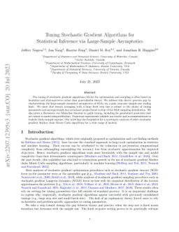 Tuning Stochastic Gradient Algorithms for Statistical Inference via
  Large-Sample Asymptotics