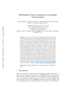 Self-Distilled Vision Transformer for Domain Generalization