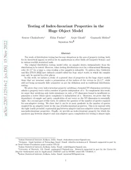Testing of Index-Invariant Properties in the Huge Object Model