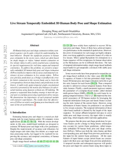 Live Stream Temporally Embedded 3D Human Body Pose and Shape Estimation