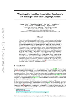 WinoGAViL: Gamified Association Benchmark to Challenge
  Vision-and-Language Models