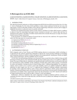 A Retrospective on ICSE 2022