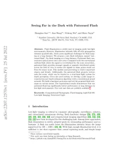 Seeing Far in the Dark with Patterned Flash