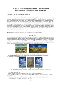 PTGCF: Printing Texture Guided Color Fusion for Impressionism Oil
  Painting Style Rendering