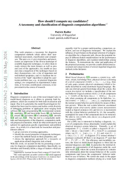 How should I compute my candidates? A taxonomy and classification of
  diagnosis computation algorithms