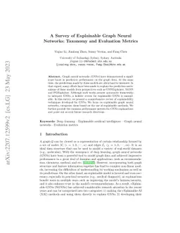 A Survey of Explainable Graph Neural Networks: Taxonomy and Evaluation
  Metrics