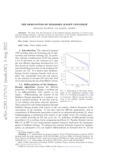 The derivatives of Sinkhorn-Knopp converge