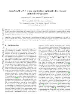 ScoreCAM GNN: une explication optimale des réseaux profonds sur
  graphes