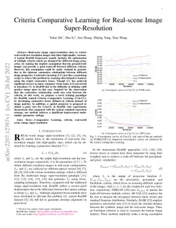 Criteria Comparative Learning for Real-scene Image Super-Resolution