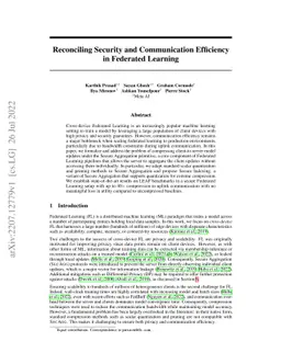 Reconciling Security and Communication Efficiency in Federated Learning