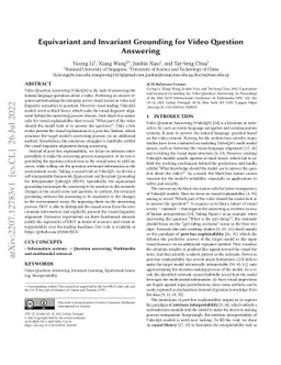 Equivariant and Invariant Grounding for Video Question Answering