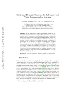 Static and Dynamic Concepts for Self-supervised Video Representation
  Learning