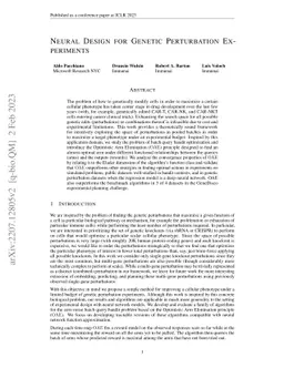 Neural Design for Genetic Perturbation Experiments