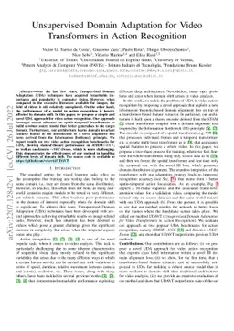 Unsupervised Domain Adaptation for Video Transformers in Action
  Recognition