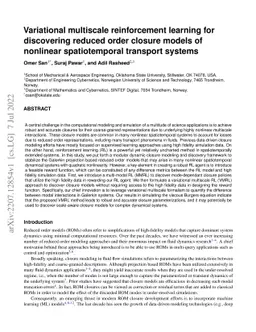 Variational multiscale reinforcement learning for discovering reduced
  order closure models of nonlinear spatiotemporal transport systems