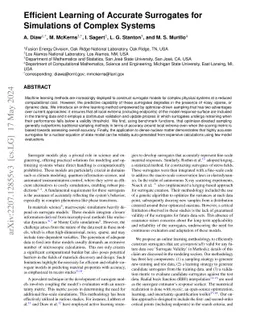 Efficient Learning of Accurate Surrogates for Simulations of Complex
  Systems