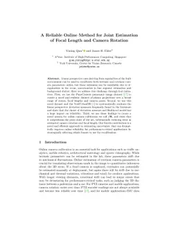 A Reliable Online Method for Joint Estimation of Focal Length and Camera
  Rotation