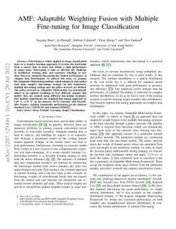 AMF: Adaptable Weighting Fusion with Multiple Fine-tuning for Image
  Classification
