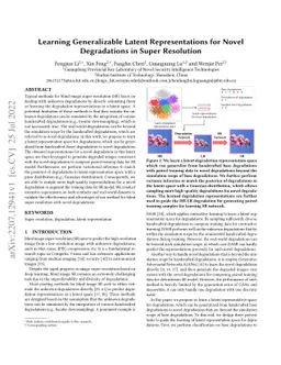 Learning Generalizable Latent Representations for Novel Degradations in
  Super Resolution