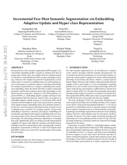 Incremental Few-Shot Semantic Segmentation via Embedding Adaptive-Update
  and Hyper-class Representation