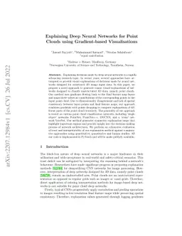 Explaining Deep Neural Networks for Point Clouds using Gradient-based
  Visualisations