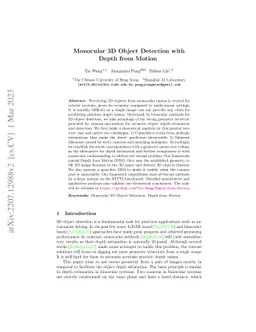 Monocular 3D Object Detection with Depth from Motion