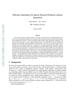 Efficient Algorithms for Sparse Moment Problems without Separation
