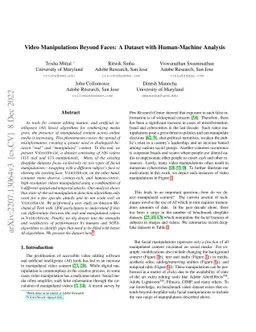 Video Manipulations Beyond Faces: A Dataset with Human-Machine Analysis