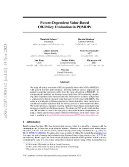 Future-Dependent Value-Based Off-Policy Evaluation in POMDPs
