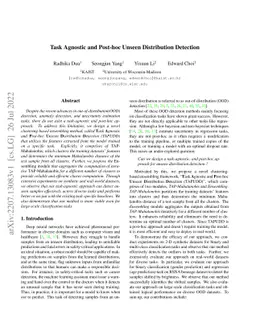 Task Agnostic and Post-hoc Unseen Distribution Detection