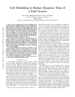 Call Scheduling to Reduce Response Time of a FaaS System
