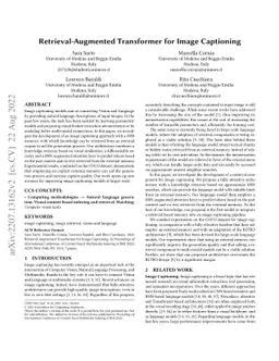 Retrieval-Augmented Transformer for Image Captioning