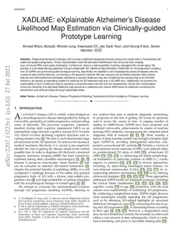 XADLiME: eXplainable Alzheimer's Disease Likelihood Map Estimation via
  Clinically-guided Prototype Learning