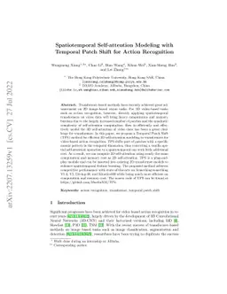 Spatiotemporal Self-attention Modeling with Temporal Patch Shift for
  Action Recognition