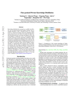 Fine-grained Private Knowledge Distillation